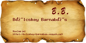 Bölcskey Barnabás névjegykártya