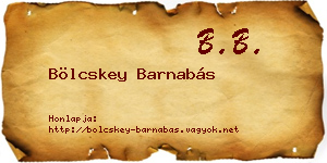 Bölcskey Barnabás névjegykártya
