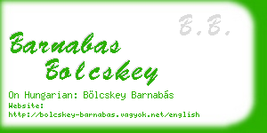barnabas bolcskey business card