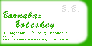 barnabas bolcskey business card